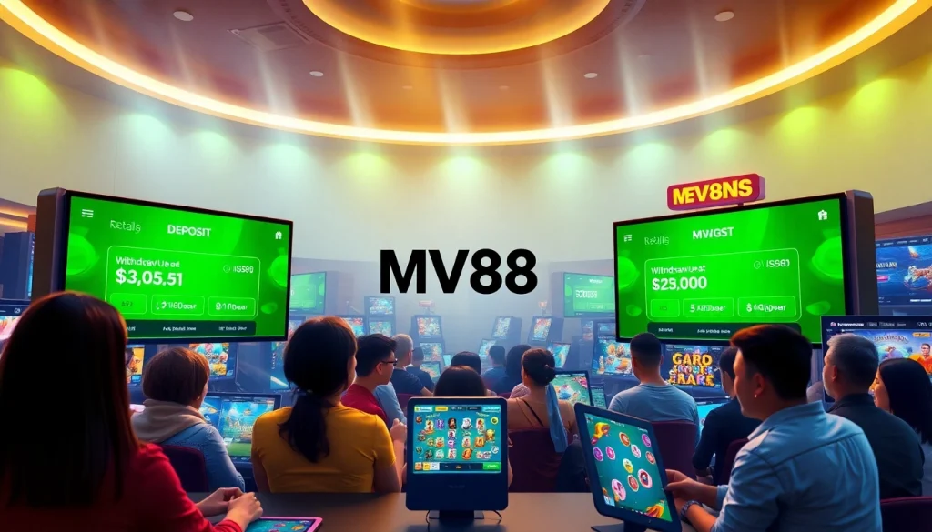 MV88 online gambling platform showcasing secure USDT transactions and user engagement.
