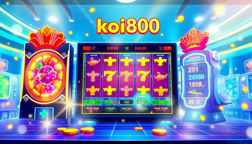 Menggambarkan pengalaman bermain koi800 game dengan antarmuka yang cerah dan menarik.