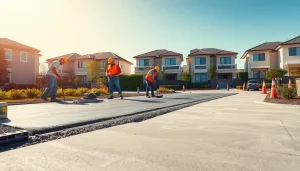 Concrete installation by www.1stconcretecontractor.com, showcasing skilled contractors and modern techniques.