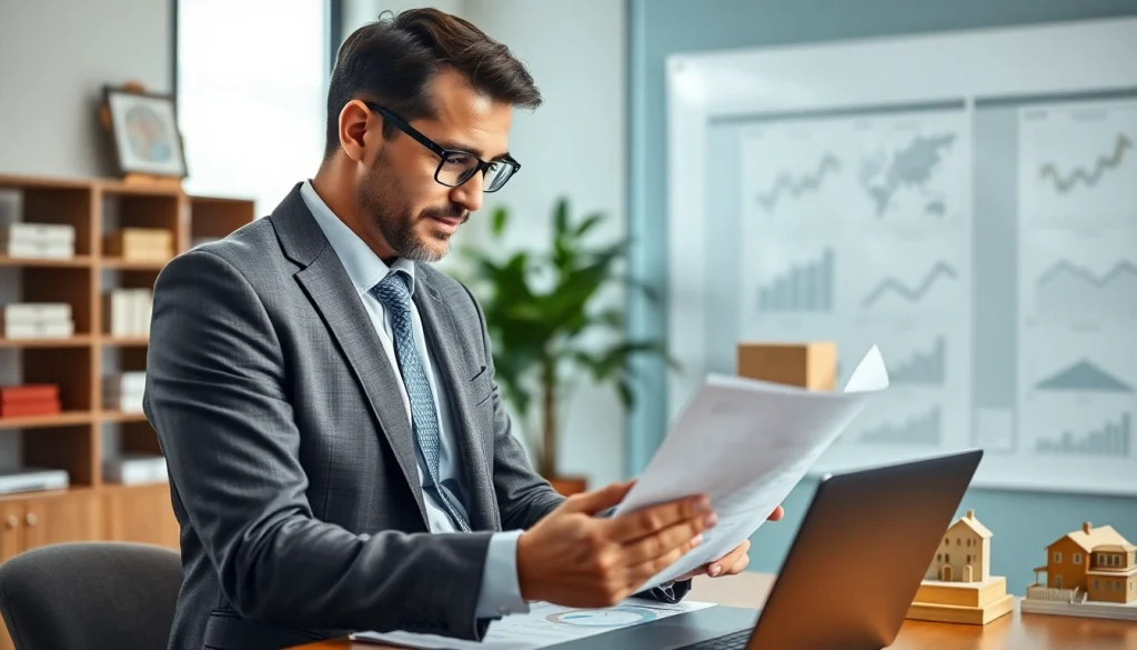 Bewertung von Immobilien durch Experten auf https://frankfurt-immobilie-bewerten.de in einer professionellen Büroumgebung.