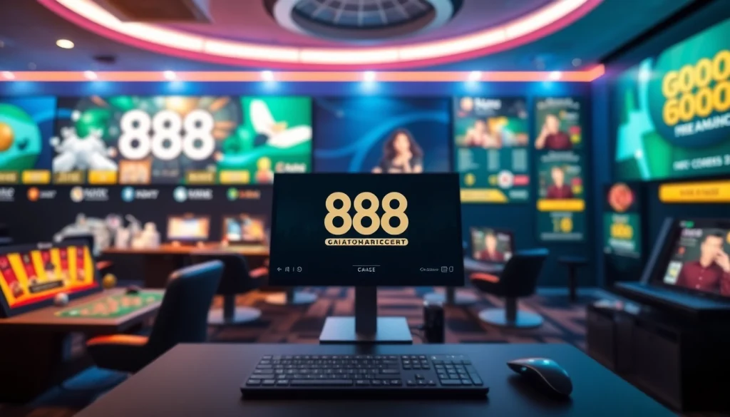 888 new online casino interface showcasing secure transactions and exciting game options.