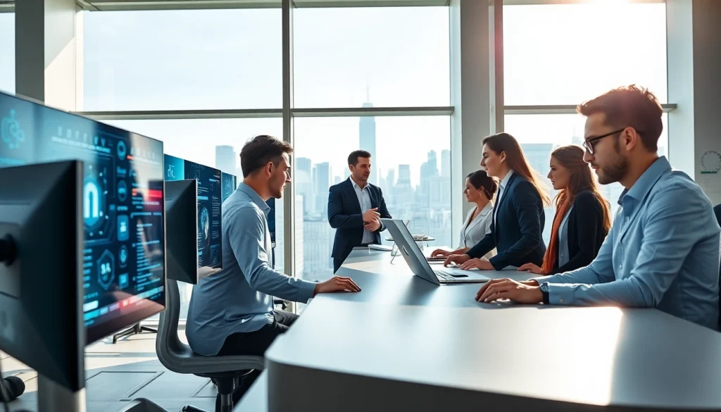 Showcase the productivity at https://best-ai-tools.org with AI tools in an innovative office.