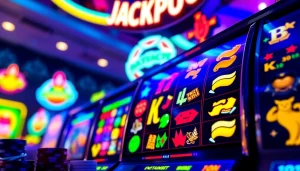 Mainkan batman138 slot di mesin slot dengan simbol berwarna-warni dan suasana yang meriah.