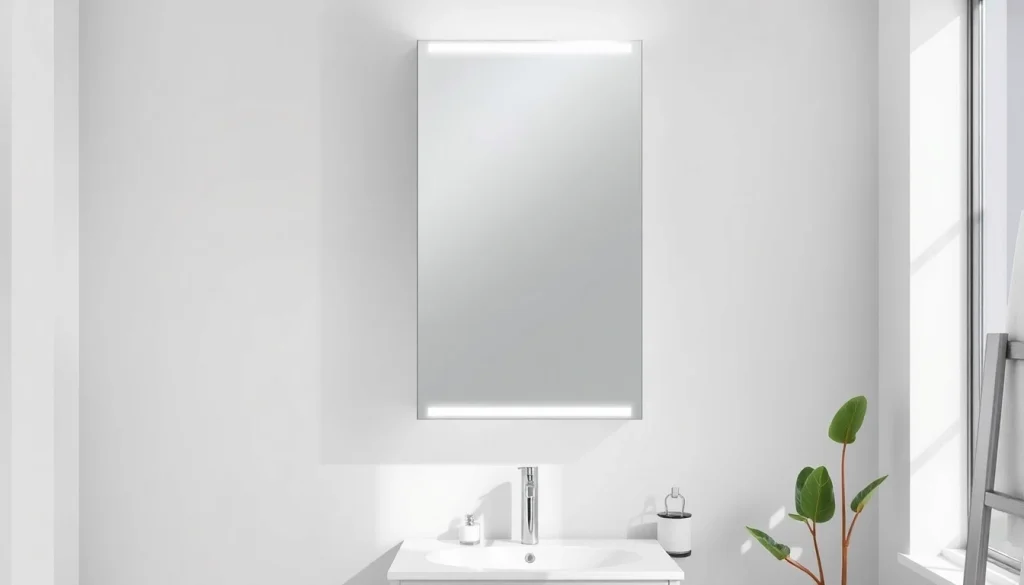 Entdecken Sie den eleganten sonni Spiegelschrank mit integrierter LED-Beleuchtung im Badezimmer.