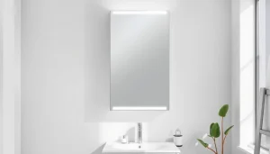 Entdecken Sie den eleganten sonni Spiegelschrank mit integrierter LED-Beleuchtung im Badezimmer.