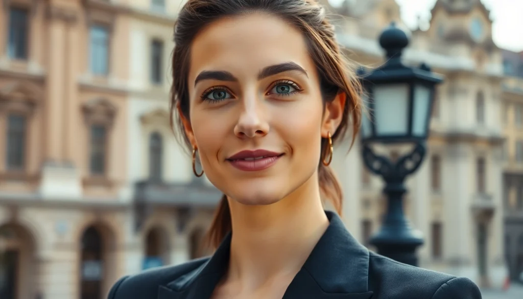 Professional portrait photography in Milan featuring a confident individual in formal attire.