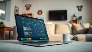 Engaging sports betting interface at https://ufabet-auto.in in a cozy living room environment.