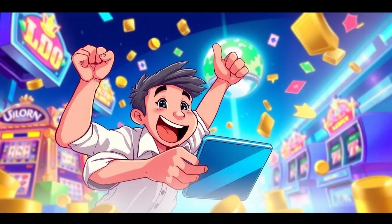 Menampilkan pengalaman menarik dari permainan PLANET77 game dengan karakter bersemangat.