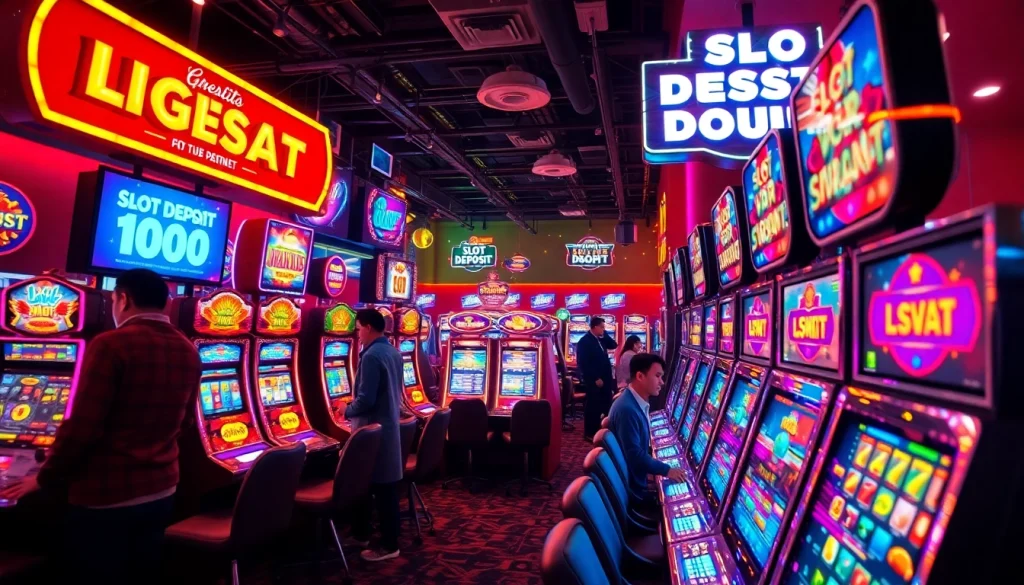 Menggoda pemain dengan slot deposit 1000 di ruangan permainan ceria.