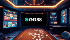 Dynamic online gaming scene showcasing Nhà cái GG88 with rich colors and engaging elements.