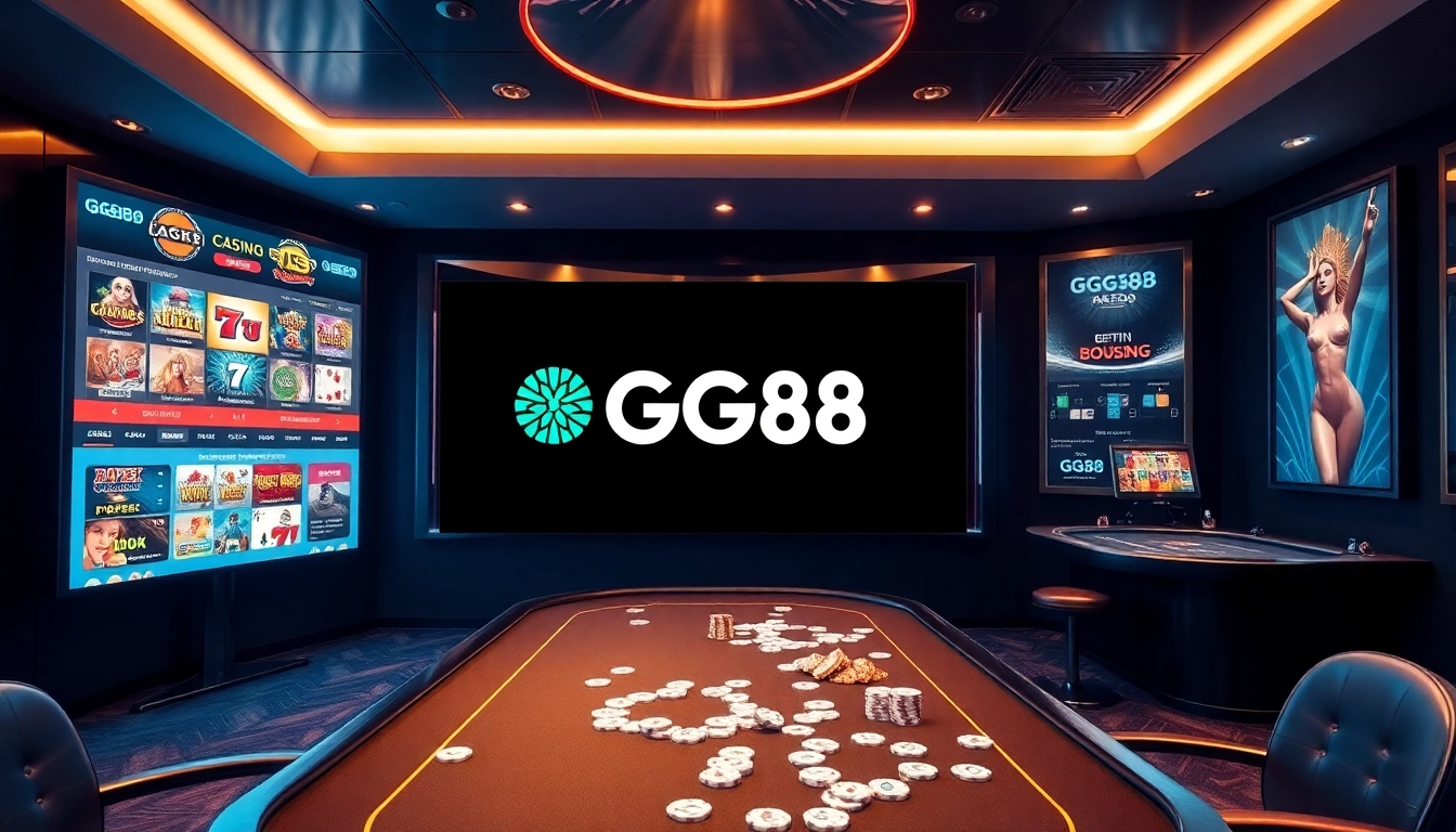 Dynamic online gaming scene showcasing Nhà cái GG88 with rich colors and engaging elements.