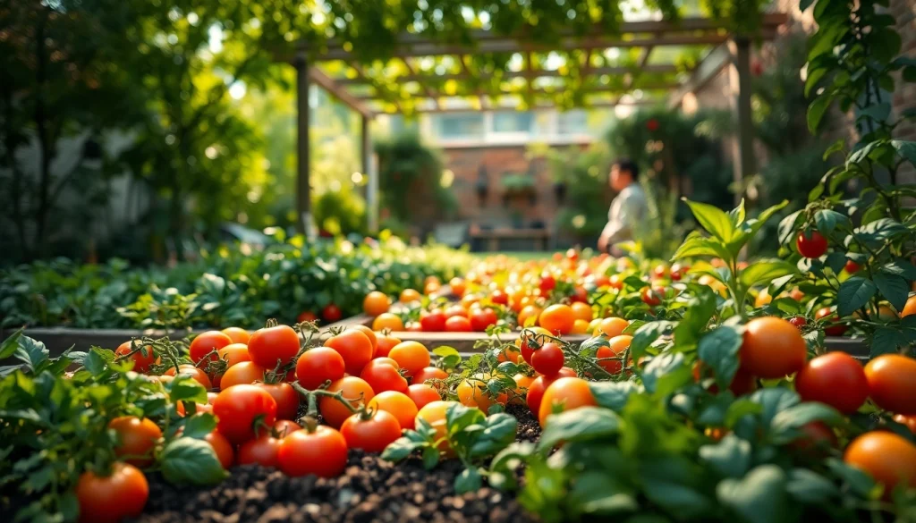 Engage with Gardening in a vibrant urban oasis filled with diverse plants and sunlit beauty.