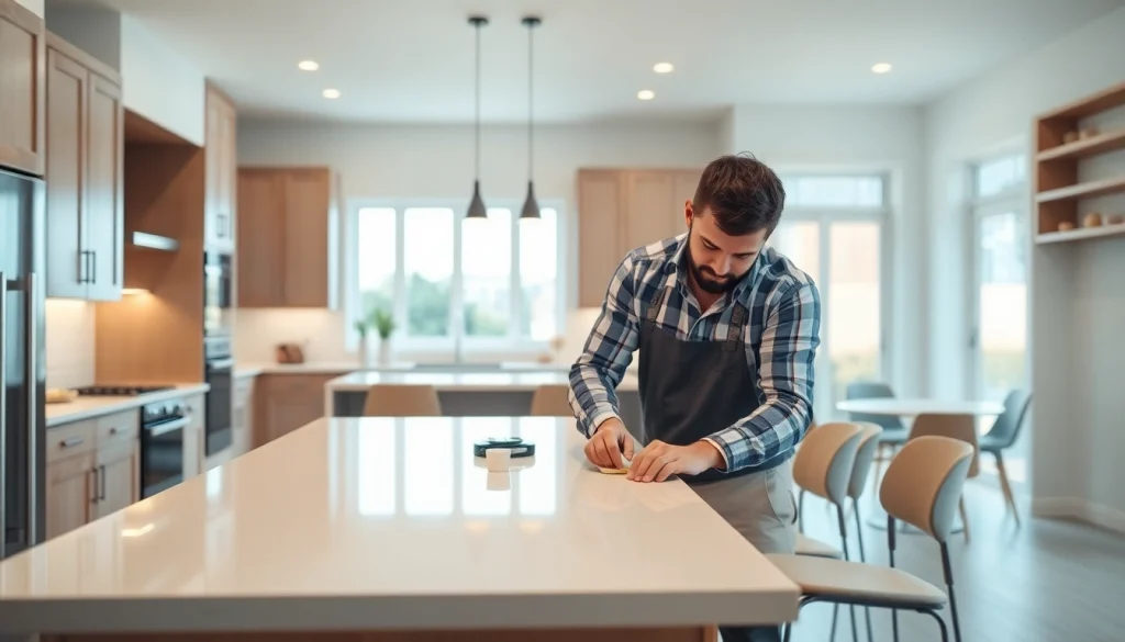 Revitalizing home renovation with a stylish kitchen remodel showcasing modern design.