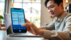Interactive translation app interface showcasing 有道翻译 in a modern café.
