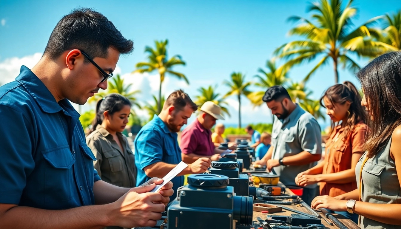 Students actively learning at trade schools in Hawaii with hands-on training and tropical scenery.