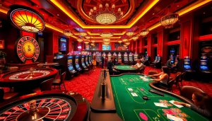 Babu88 casino scene showcasing vibrant slot machines and excited players celebrating wins.