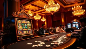 Experience the excitement at Raja Barong themed slots, showcasing high-stakes action in a luxurious casino.