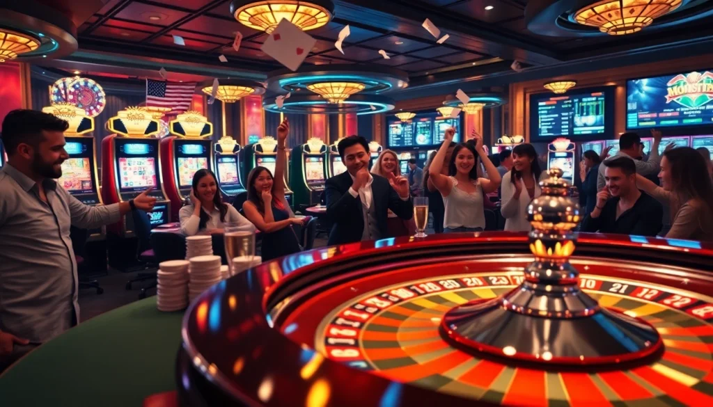 Experience excitement at a luxury casino table with players winning in obral toto slots.
