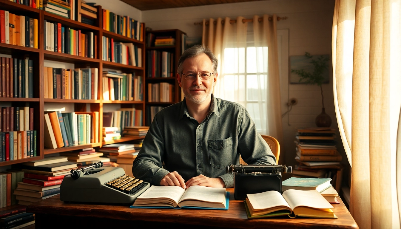 Explore the inviting study of a creative author at https://csduncanbooks.com filled with books and writing tools.