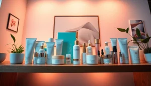 Upptäck ett kuraterat urval av K-beauty online med livfulla koreanska skönhetsprodukter som visas upp på ett vackert sätt.