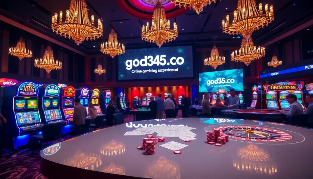 Experience thrilling games at god345.co with vibrant slot machines and roulette tables.