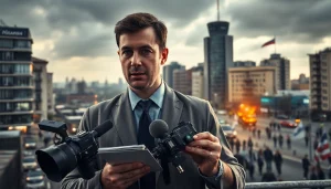 Новини з https://sumytoday.in.ua – репортер на фоні сучасного Сум, що відображає повсякденне життя.