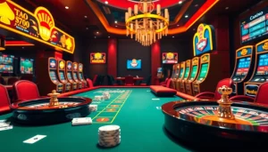 Experience exhilarating gameplay at king88 with vibrant casino scenes and betting excitement featuring link vào king88.