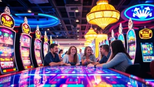 Merayakan petanitoto dengan mesin slot yang menghibur dan pencahayaan cerah.