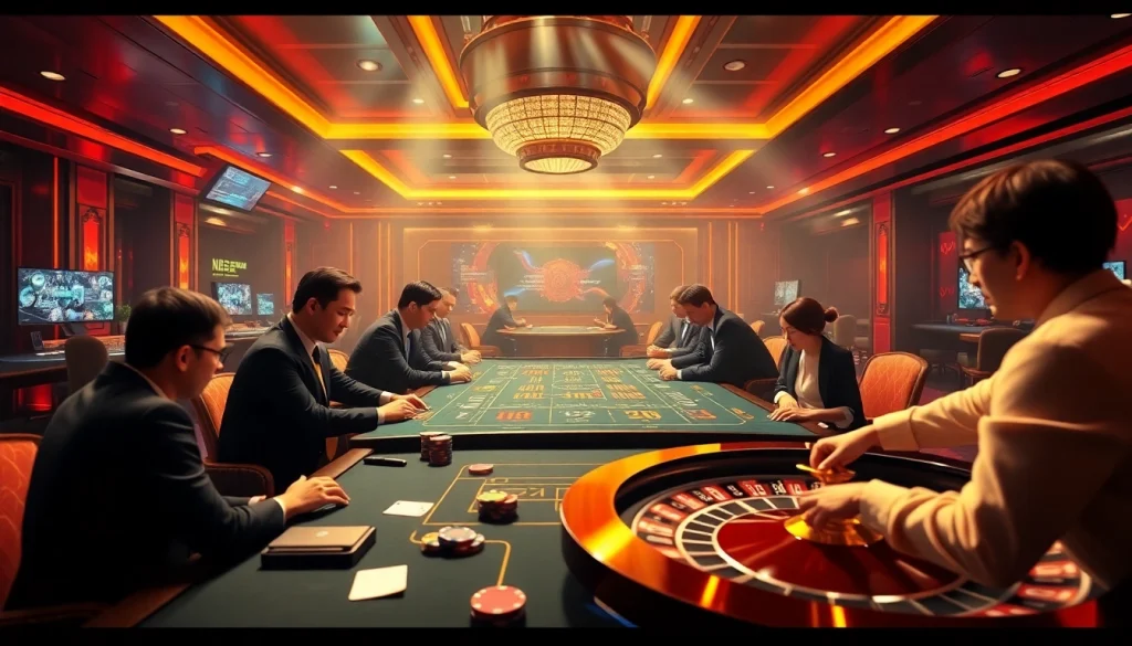 Experience the thrill of Hi88 with vibrant casino tables and engaging gameplay elements.