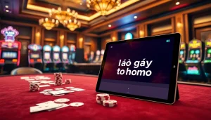 Experience đá gà trực tiếp thomo at an elegant casino table with vibrant chips and immersive lighting.