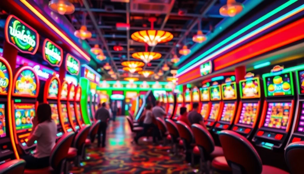 Menampilkan permainan slot walettoto yang menarik dan energik di ruang permainan.