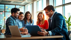 Showcasing social media marketing companies edmonton collaborating on innovative strategies.