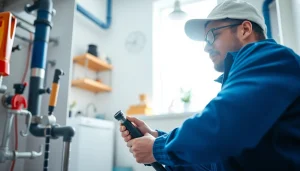 Fixing plumbing issues with https://speedyservicestoday.com.au tools in a modern home setting.