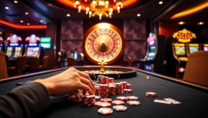 Experience excitement at c168.com with a luxurious casino atmosphere featuring vibrant tables and engaging gameplay.