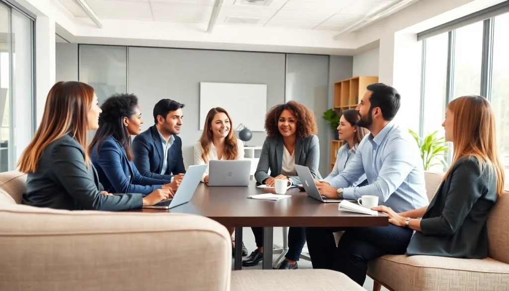 glownexis.com의 전문 비즈니스 회의에서 다채로운 인물들이 전략을 논의하는 모습