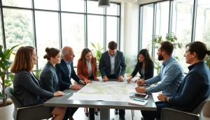 Collaborative meeting of professional town planners at https://2020group.co.za discussing land use strategies.