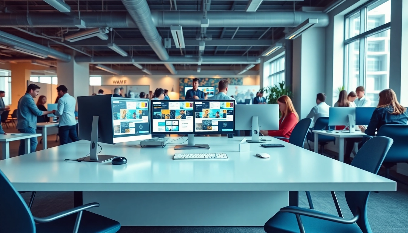 Engaging workspace scene showcasing a vibrant marketing Agency collaboration.