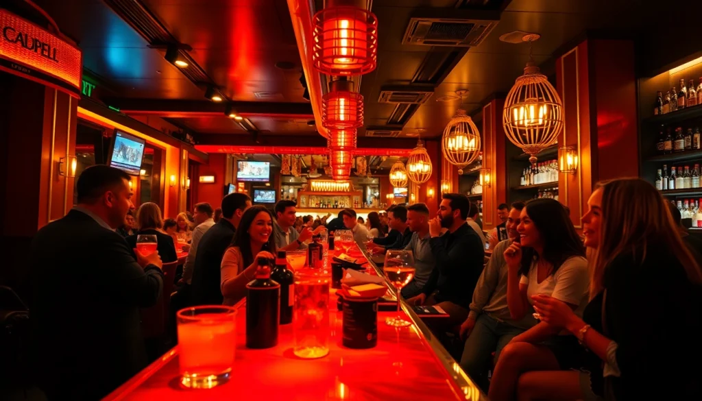 Vibrant nightlife scene showcasing friends enjoying drinks, embodying the excitement of Club 21 ids.