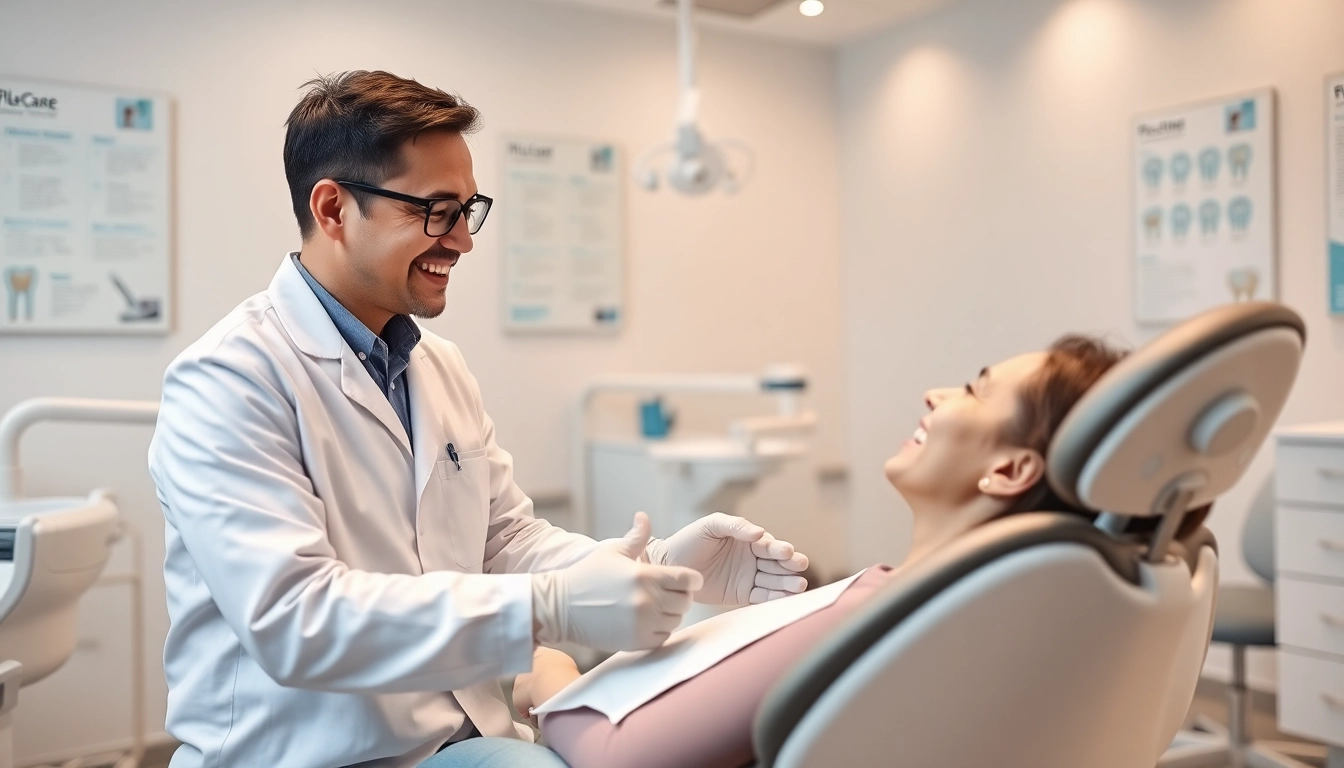 Affordable dental implants in Damansara showcased in a welcoming dental clinic with a professional attending to a patient.