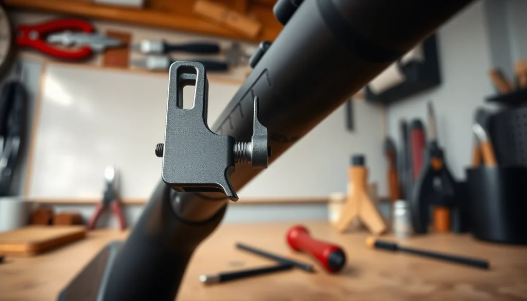 Showcase of a 3 position forced reset trigger with detailed craftsmanship in a workshop.