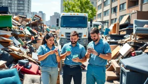 Efficient team at https://myeasyjunkremoval.com managing junk removal in an urban area.