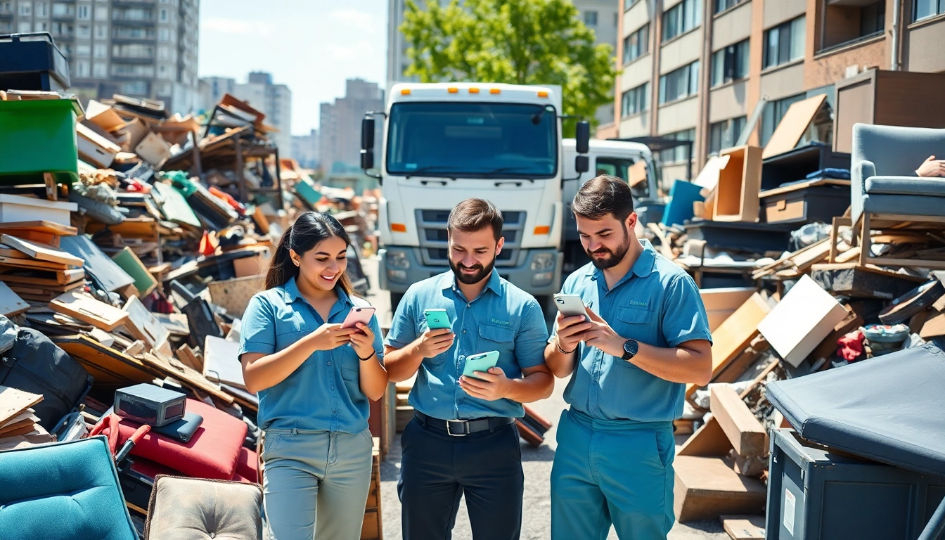 Efficient team at https://myeasyjunkremoval.com managing junk removal in an urban area.