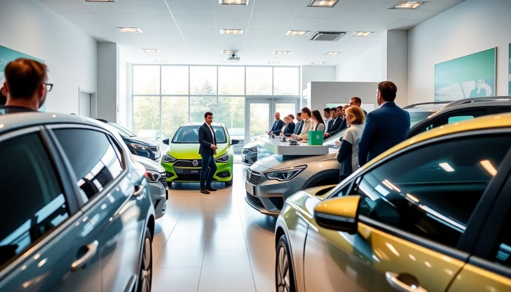 Inchiriere masini in a modern car rental office in Chisinau, showcasing stylish vehicles and friendly service.