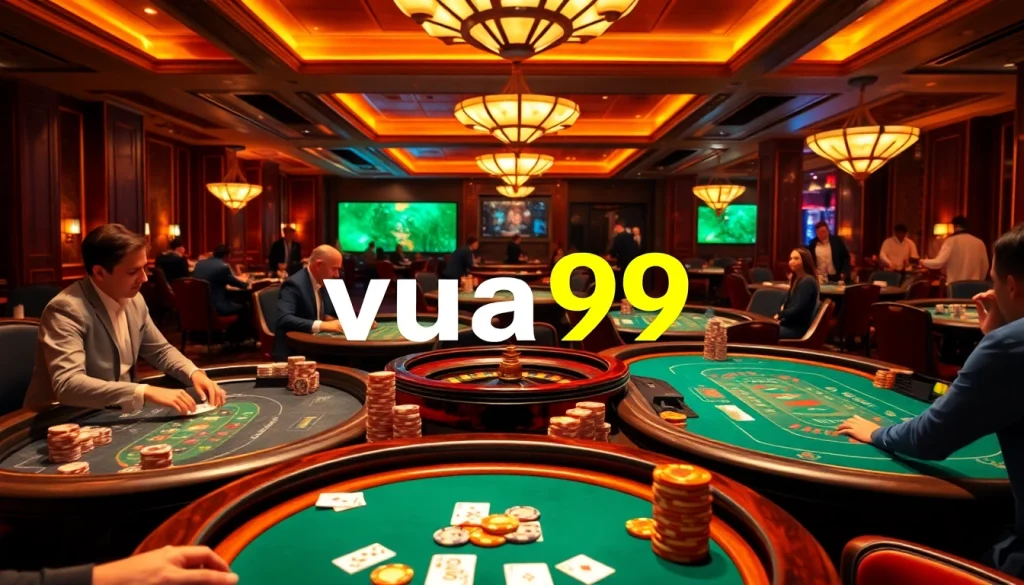 Experience the excitement of gambling at vua99 casino with vibrant table games and luxurious design.