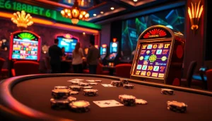 Experience the thrill of betting with 188bet hiphop at a vibrant casino showcasing poker and slot games.