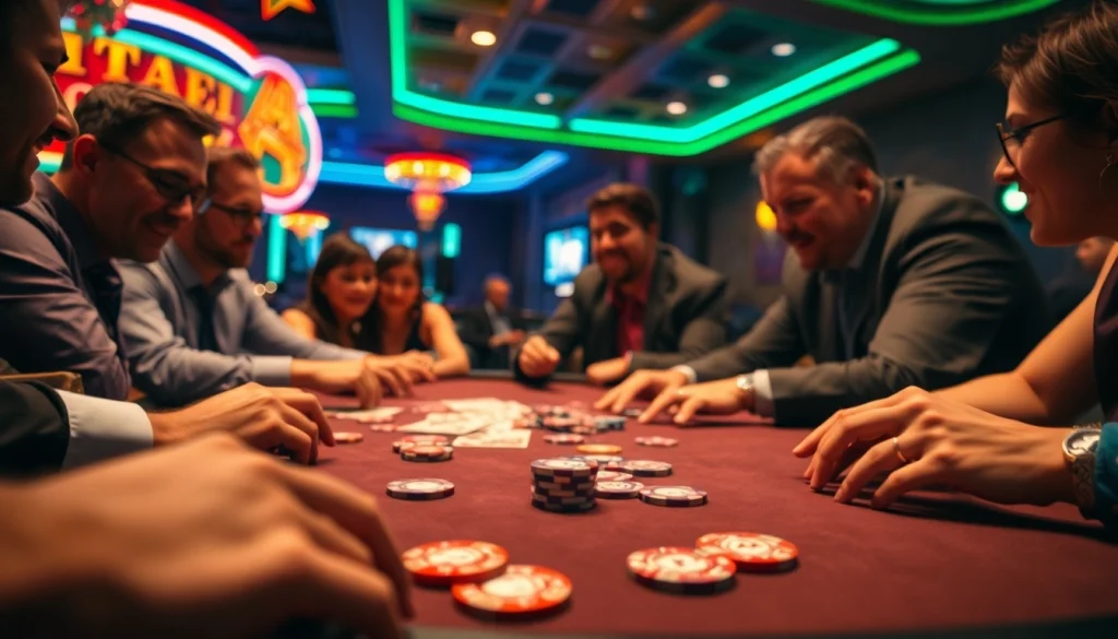 Engaging gameplay at https://casinodeets.com featuring poker and vibrant casino atmosphere.