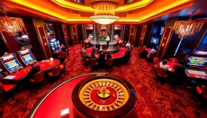 Experience the thrill of gambling at S88VIP with luxurious gaming tables and vibrant slot machines.