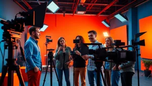 Engaged team at Video Production Company Calgary creating innovative video content.