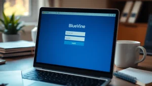Securely accessing bluevine login page with a laptop, ensuring safe account entry.