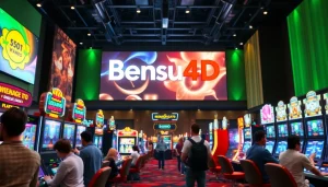 Pengunjung bermain dengan antusias di Bensu4d, menampilkan suasana kasino yang hidup.